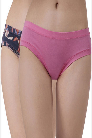 Buy Soie Medium Rise Full Coverage Bikini Panty (Pack of 2) - Multicolor